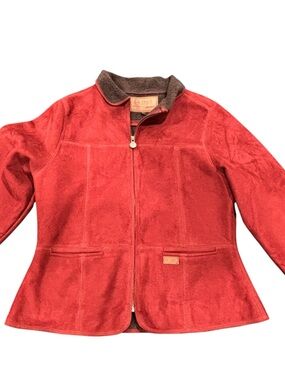 Outback Red Suede Women’s Jacket with Sherpa Collar